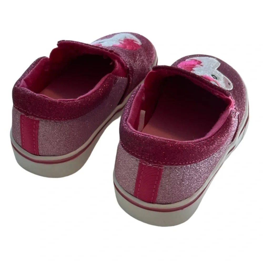 Wonder Nation Memory Foam Pink Glitter Unicorn Slip On Shoes Size 7